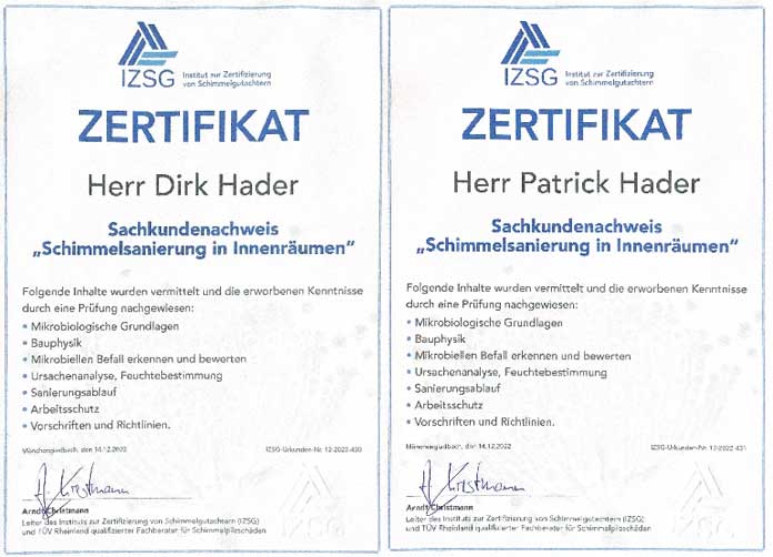 Sachkundenachweis Schimmelsanierung